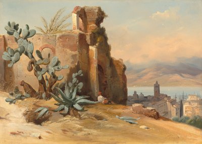 أطلال أثرية بالقرب من ميسينا ، صقلية ، 1842. بواسطة تشارلز ريمون