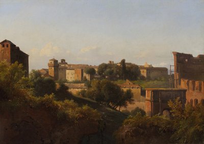 منظر للكولوسيوم وقوس قسطنطين من بالاتين ، كاليفورنيا. 1822-24. بواسطة تشارلز ريمون