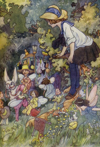 A Peep into the Land of Fairy Tales (colour litho) بواسطة تشارلز روبنسون