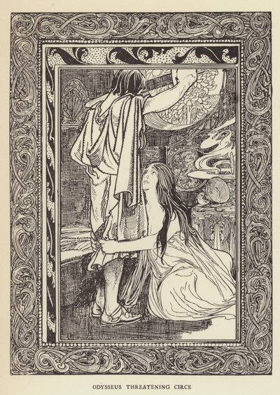 أوديسيوس يهدد سيرس بواسطة Sir John Charles Robinson