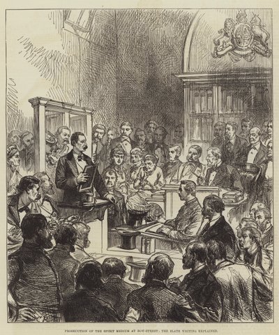 شرح ملاحقة الوسطية الروحية في شارع بو ستريت ، أوضحت الكتابة الصخرية بواسطة Sir John Charles Robinson