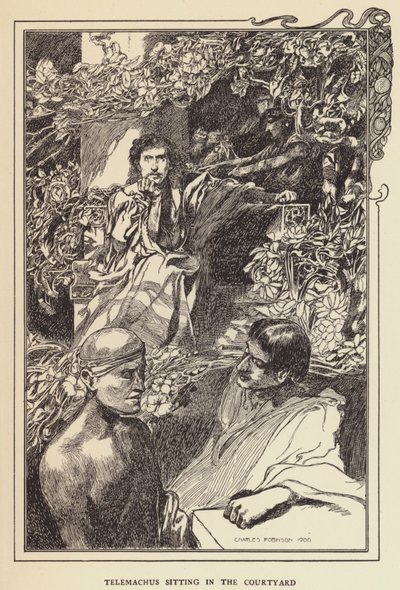 Telemachus يجلس في الفناء بواسطة Sir John Charles Robinson