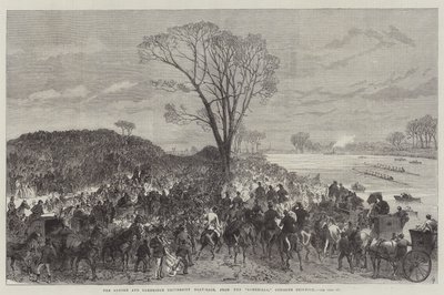 سباق أكسفورد وجامعة كامبريدج للقوارب ، من Sandhills ، مقابل Chiswick بواسطة Sir John Charles Robinson