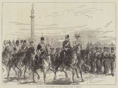 أمير ويلز يراجع ميليشيا نورفولك المدفعية في يارموث بواسطة Sir John Charles Robinson