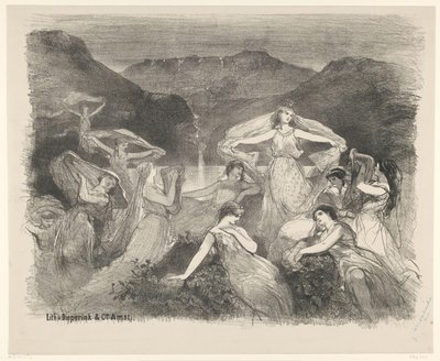 مشهد من رقص الباليه Zélie أو الحجاب السحري إعلانات عن عروض الباليه والمسرحيات في Stadsschouwburg بأمستردام (عنوان المسلسل) بواسطة تشارلز روتشوسن