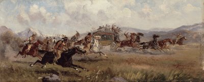 سيوكس يهاجم مركبة عمودية ، 1909 بواسطة Charles Schreyvogel