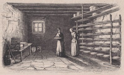 مصنع جبن ، من Magasin Pittoresque ، كاليفورنيا. 1852. بواسطة شارل تميسير