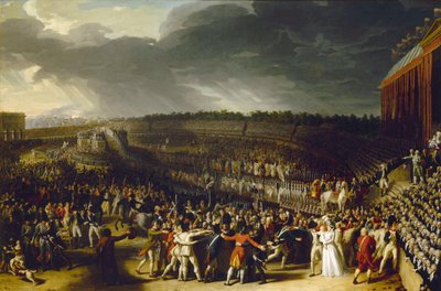 مهرجان الاتحاد في Champ de Mars في 14 يوليو 1790 ، 1792. بواسطة تشارلز ثيفينين