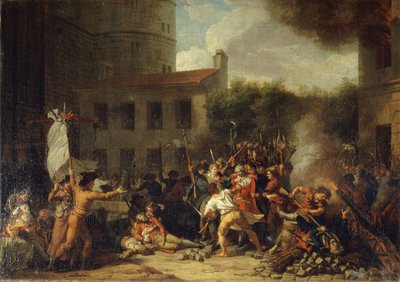 اقتحام الباستيل في 14 يوليو 1789 ، ج. 1793. بواسطة تشارلز ثيفينين
