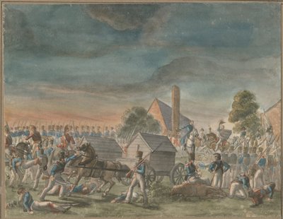 لقاء دوق ولينغتون والأمير بلوخر ، بالقرب من لا بيل ألاينس ، 1818 بواسطة تشارلز تورنر وارين