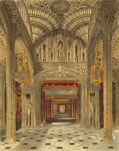 المعهد الموسيقي في كارلتون هاوس من Pyne&39;s Royal Residences الذي نقشه ريتشارد ريف (مواليد 1780) ، نُشر عام 1819 بواسطة تشارلز وايلد