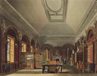 مكتبة كوينز ، قصر سانت جاميس ، من تاريخ المساكن الملكية ، نقشها ريتشارد ريف (مواليد 1780) ، بقلم ويليام هنري باين (1769-1843) ، 1819 بواسطة تشارلز وايلد