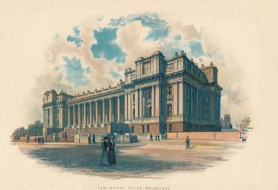 مبنى البرلمان ، ملبورن ، c1890 بواسطة تشارلز ويلكنسون