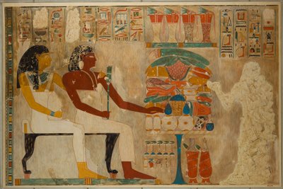 الوزير Rekhmire ووالدته Meryt مع عروض الطعام ، c.1928 (درجة الحرارة على الورق) بواسطة تشارلز ويلكنسون