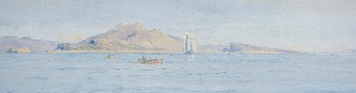 يوم مشمس قبالة الساحل ، فيلفرانش سور مير ، حوالي عام 1885 (زيت على قماش مغطى) بواسطة تشارلز ويليام ويلي