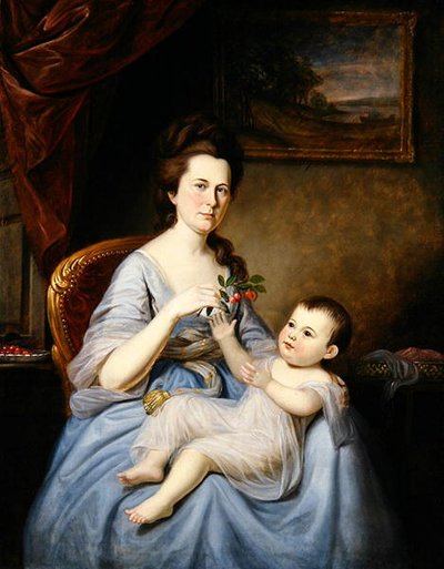 صورة للسيدة ديفيد فورمان والطفل ، حوالي عام 1785 (زيت على قماش) بواسطة تشارلز ويلسون بيل
