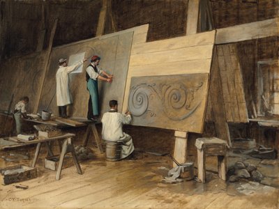 الفنان تنفيذ التصاميم للمعرض الكولومبي في العالم ، شيكاغو ، 1893 ، 1894 بواسطة تشارلز ياردلي تورنر