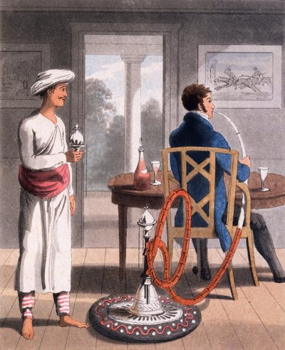 رجل مع النرجيلة بردة ، أو حامل الأنابيب ، 1813 بواسطة Charles d Oyly