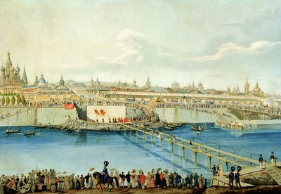 مد جسر Moskvoretsky في موسكو ، 1830 بواسطة تشارلز دي هامبلن