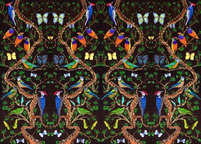 Birds and Butterflies، 2019 (أقلام فرشاة) بواسطة شارلوت أور