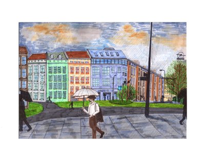 Moritzplatz، 2020 (أقلام الفرشاة) بواسطة شارلوت أور