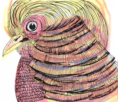 Tropical Bird، 2018 (قلم وحبر وألوان مائية) بواسطة شارلوت أور