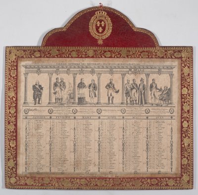 التقويم الفرنسي لعام 1816 ، المعرض العام لملوك الدول الأوروبية ، 1816 بواسطة دوبوا