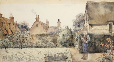 في الحديقة ، حوالي عام 1889 (ألوان مائية وأبيض صيني وقلم رصاص على ورق موضوعة على السبورة) بواسطة تشايلد فريدريك حسام