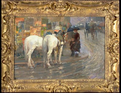 مشهد شارع باريس ، 1889 (زيت على كرتون) بواسطة تشايلد فريدريك حسام