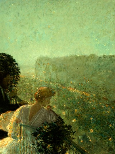 أمسية صيفية ، باريس (زيت على ظهر السفينة) بواسطة Childe Frederick Hassam
