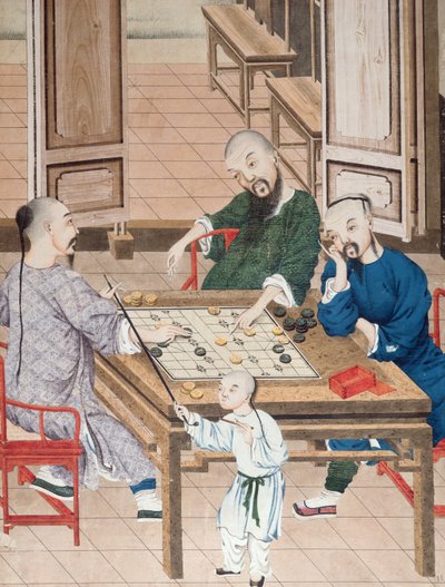 لعبة استراتيجية في الصين ، أواخر القرن الثامن عشر (مرحاض على ورق) بواسطة المدرسة الصينية