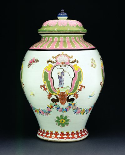 صهريج رسمه تصميم كورنيليس برونك (1691-1759) ج 1730 (خزف) (انظر 206565 للحوض) بواسطة المدرسة الصينية