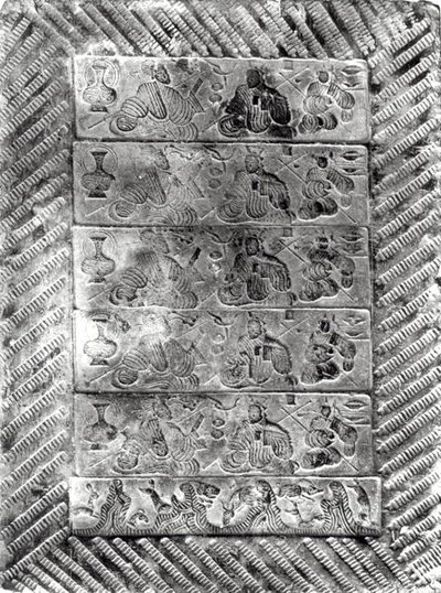 طوب جنائزي مختوم ، سلالة هان (206 ق.م - 220 م) (الطين) بواسطة المدرسة الصينية المدرسة الصينية