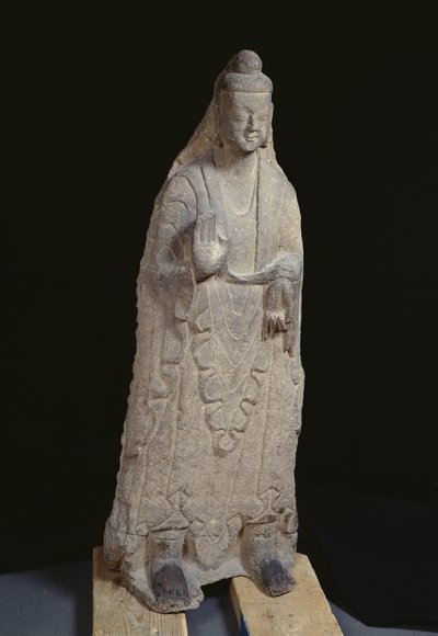 تمثال بوذا ساكياموني ، أسرة وي الشمالية ، c.386-534 (الحجر الجيري) بواسطة المدرسة الصينية المدرسة الصينية