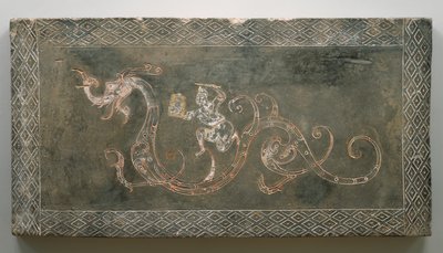 Tomb Brick، 206 BC-AD 09 (آنية فخارية ذات صبغة حمراء وبيضاء) بواسطة المدرسة الصينية المدرسة الصينية