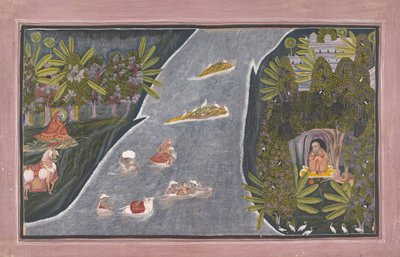 رادها يعبر نهرًا لمقابلة هندوس سيج ، كاليفورنيا. 1820. بواسطة Chokha