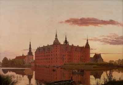 قلعة Frederiksborg في قلعة المساء الخفيفة Frederiksborg في ضوء المساء ، 1835. بواسطة كريستين شيلروب كوبكه