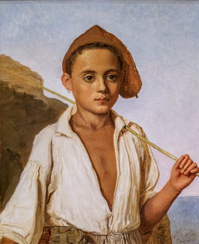 صبي من كابري فيشر، حوالي عام 1839 (زيت على ورق مثبت على ورق مقوى) بواسطة كريستين شيليروب كوبكي