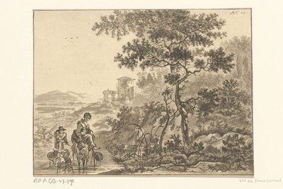 المناظر الطبيعية الإيطالية مع الراعي بواسطة Adriaen van der Kabel