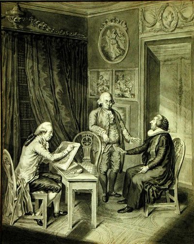 كريستيان أندرياس جورج ستوتروب (1789-1835) ، القس ستورم وفيليب إيمانويل باخ (1714-1778) (حبر هندي على ورق) بواسطة كريستيان أندرياس جورج ستوتروب