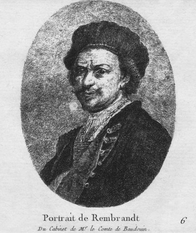 صورة لرامبرانت - من خزانة السيد لو كومت دي بودوان ، c1770 بواسطة كريستيان جوتفريد شولتز