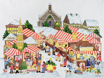 Christkindlmarket ، نورنبرغ ، 1987 (مرحاض على ورق) بواسطة كريستيان كيمبف
