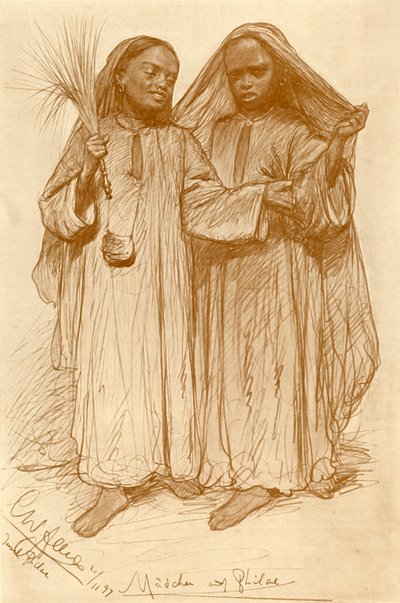 بنات فيلة ، مصر ، 1898. بواسطة كريستيان فيلهلم أليرز