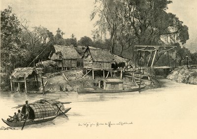 منازل على ركائز متينة ، بانكوك ، سيام ، 1898. بواسطة كريستيان فيلهلم أليرز