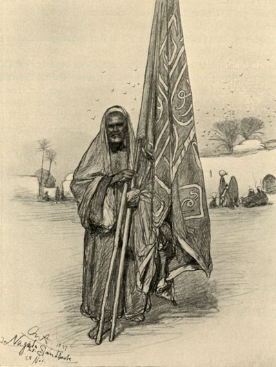 رجل بعلم ، نجادا ، مصر ، 1898. بواسطة كريستيان فيلهلم أليرز