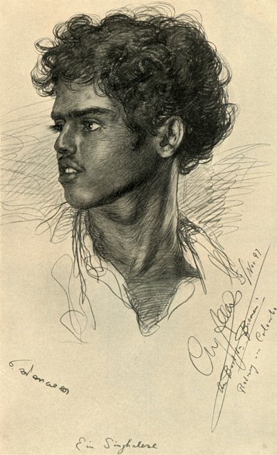 رجل سنهالي ، كولومبو ، سيلان ، 1898. بواسطة كريستيان فيلهلم أليرز