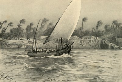 عاصفة من الشمال على نهر النيل ، مصر ، 1898. بواسطة كريستيان فيلهلم أليرز