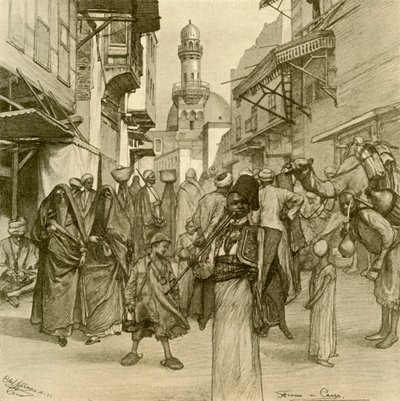 شارع بالقاهرة 1898. بواسطة كريستيان فيلهلم أليرز