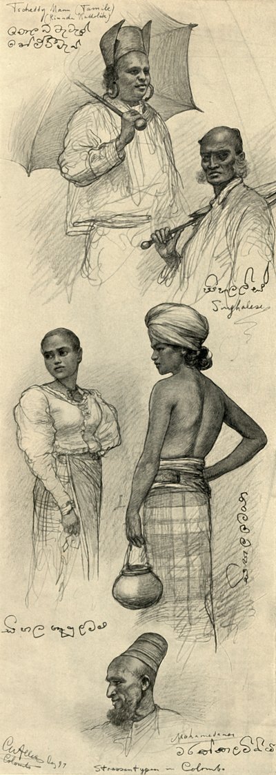 دراسات على الناس ، كولومبو ، سيلان ، 1898. بواسطة كريستيان فيلهلم أليرز