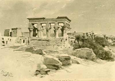 معبد إيزيس وكشك تراجان في جزيرة فيلة ، مصر ، 1898. بواسطة كريستيان فيلهلم أليرز